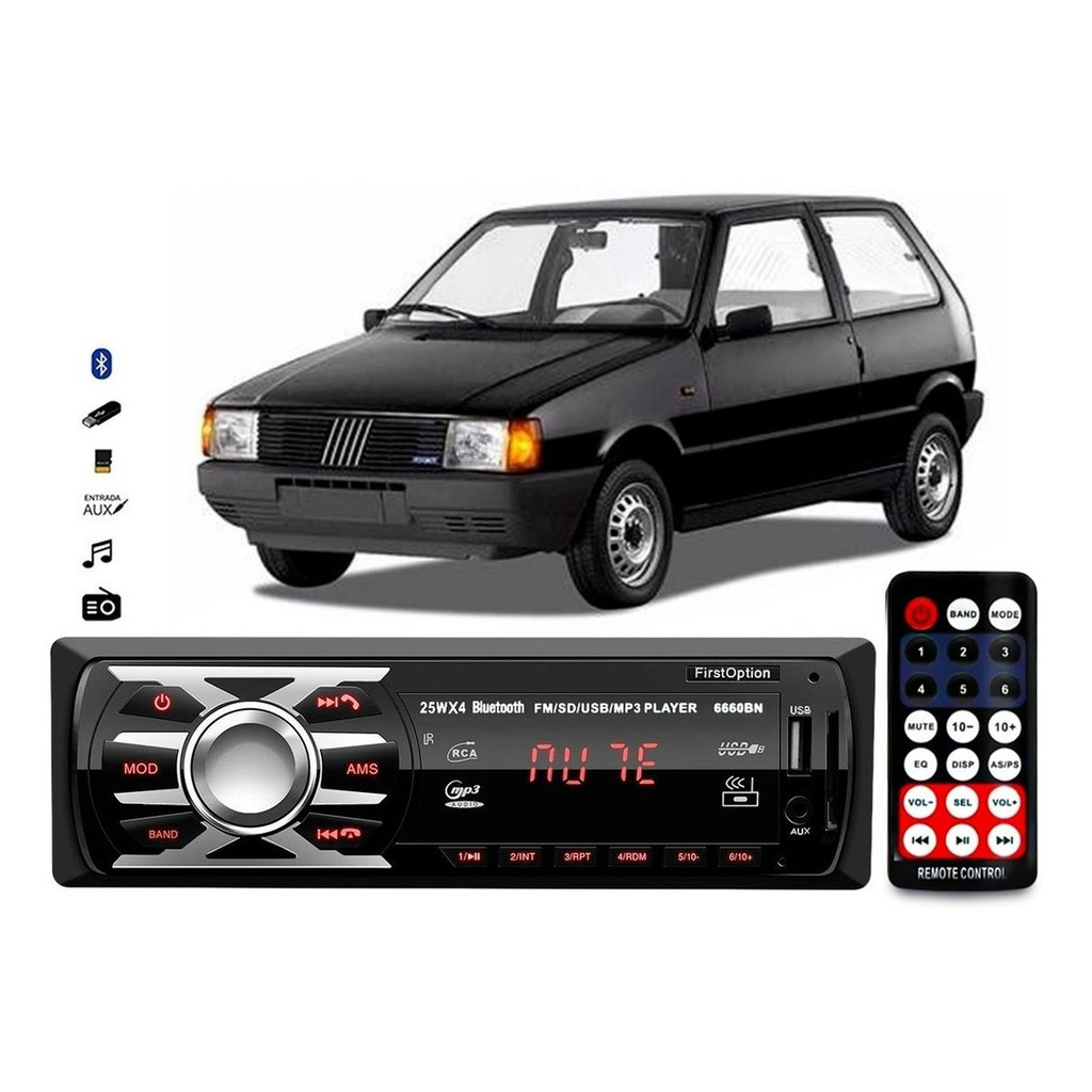 Aparelho De Som Mp3 Fiat Uno  Bluetooth Pendrive Rádio todos os carros