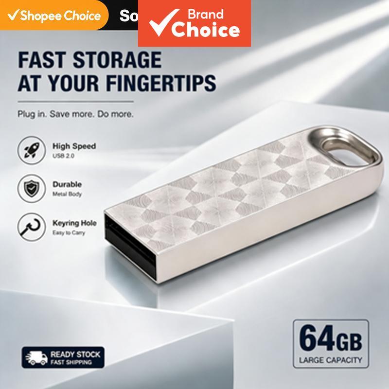 SomnAmbulist Pen drive USB portátil à prova d'água em metal 1GB 4GB 8GB 16GB 32GB 64GB de grande capacidade para
