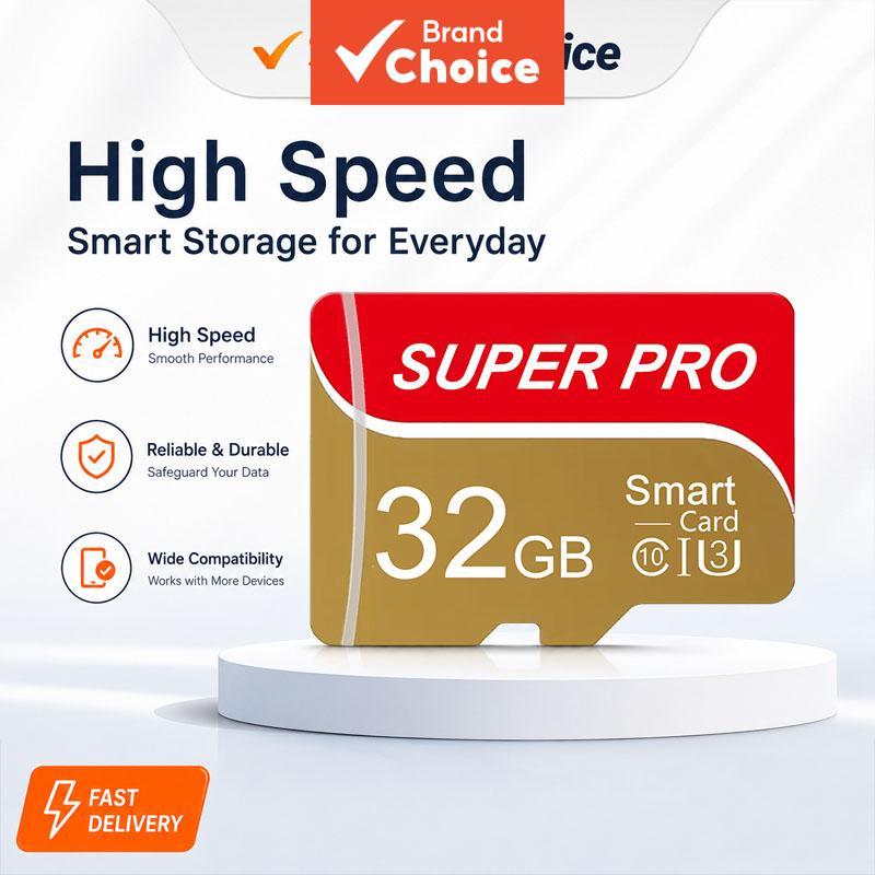 Cartão Micro SD de alta velocidade Classe 10 32GB, 64GB, 128GB à prova d’água, compatível com câmeras de