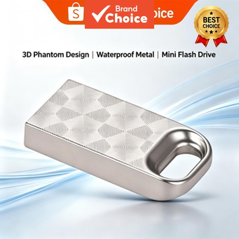 SomnAmbulist Pen Drive USB Metálico à Prova d'Água, Design de Padrão Fantasma 3D, 4GB 8GB 32GB 64GB, Mini Flash Drive,