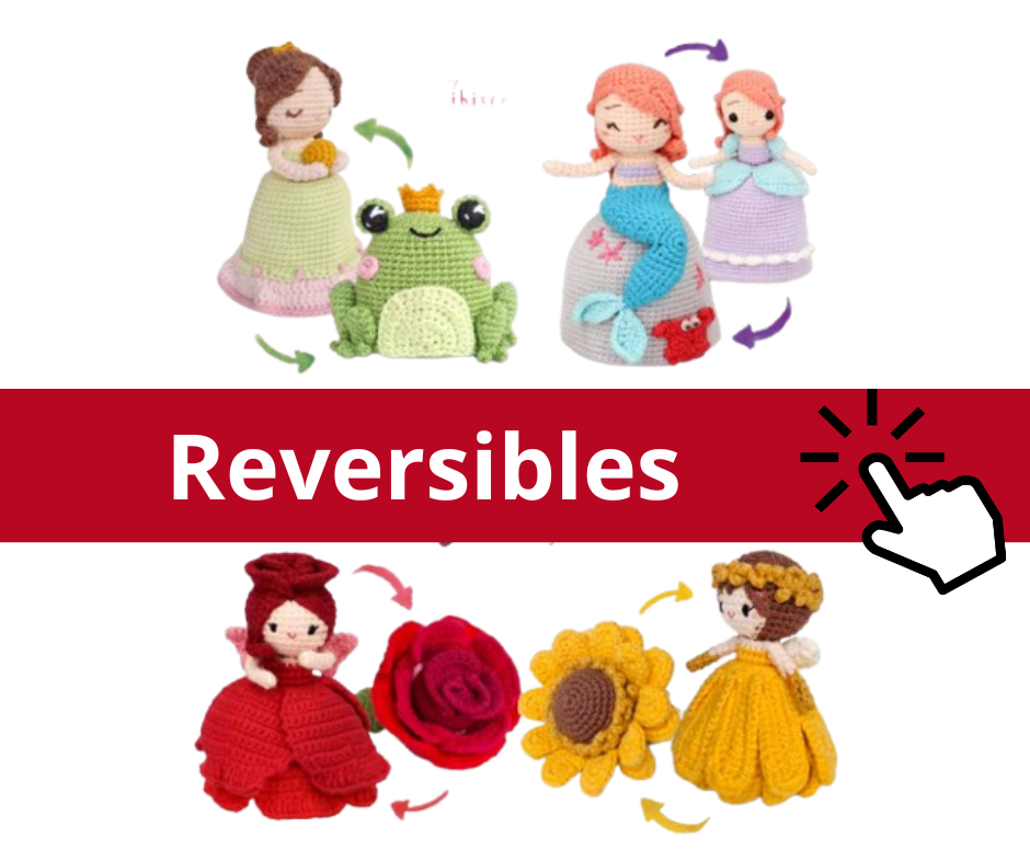 *Pacote de Bonecas Reversíveis Amigurumi – 100% Encanto em Dobro