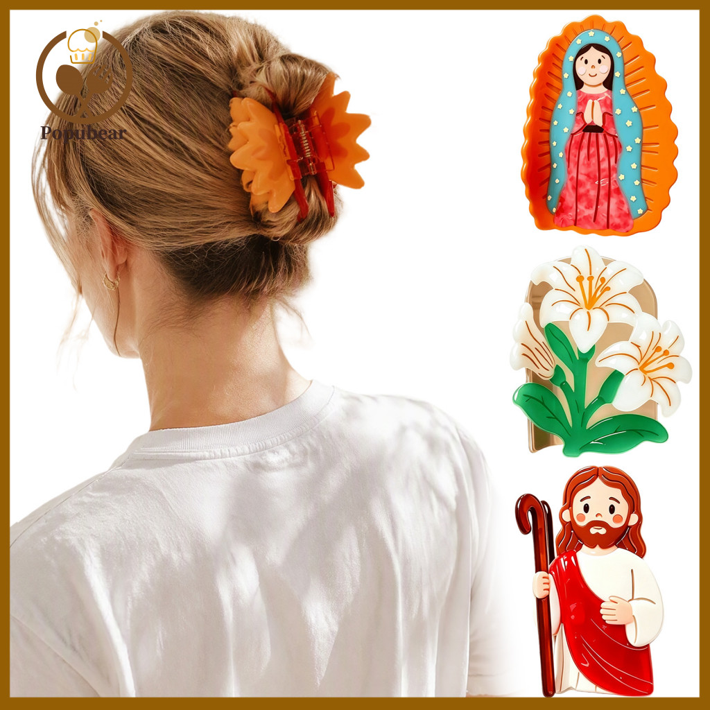 Decorative Hair Clamps for Girls Cute Non-slip Claw Clips for Women Strong Hold Plastic Jaw for Fine Thick Perfect Acces