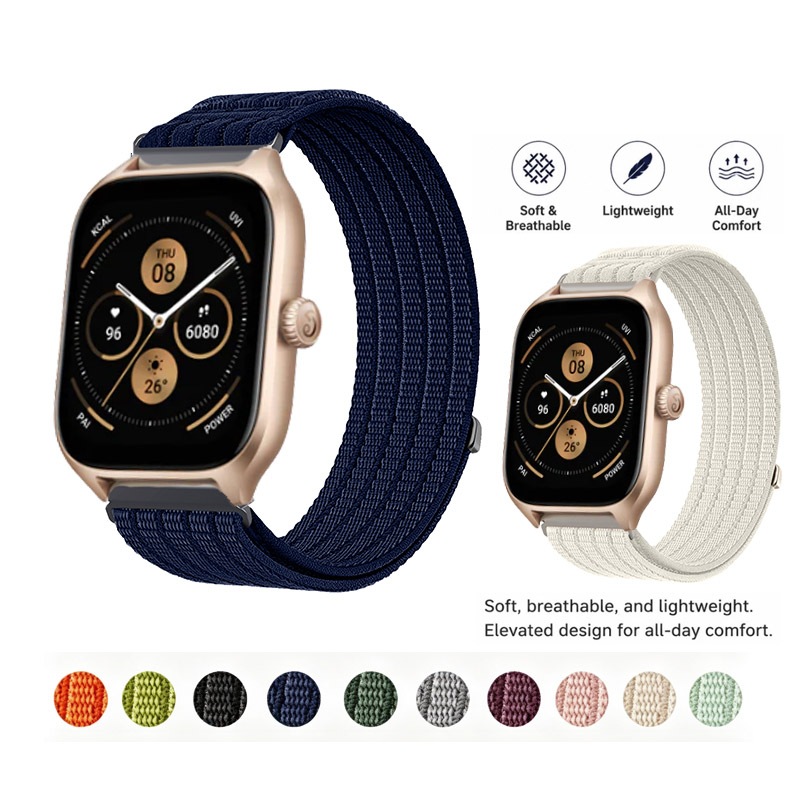 Amazfit 20mm Esporte Náilon Loop Tecido Cinta Para Huami GTS 4 3 2 MINI/Bip 3 Su Pulseira Acessórios
