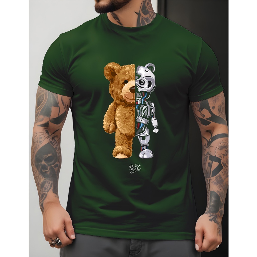 T-Shirt Maculina Camiseta Urso Robo Diverse Estilos Camisa Manfinity Street Wear
