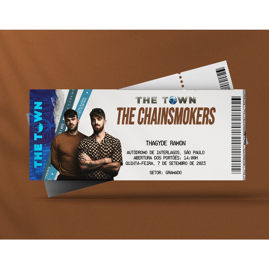 Ingresso Holográfico Personalizado The Chainsmokers - The Town