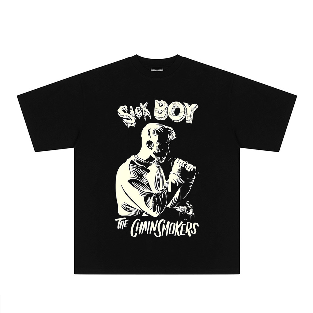 Music.Soul Camiseta The Chainsmokers Close Sickboy Pura Algodão Larga Confortável Estilosa Retrô Casual