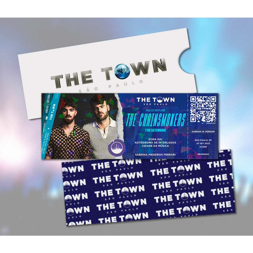 Ingresso Holográfico Personalizado - The Chainsmokers (The Town)