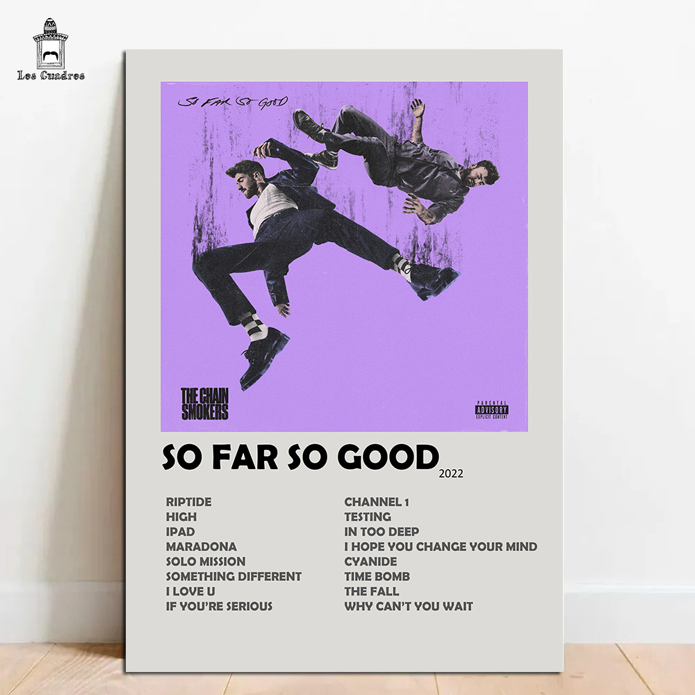 Quadro Placa Decorativa The Chainsmokers So Far So Good em MDF 28x20cm