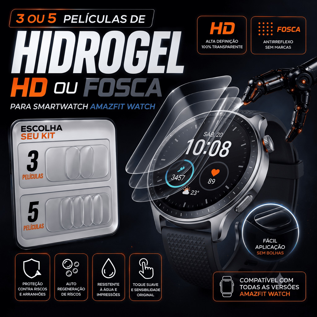 5, 3, 1 Película Hidrogel Para Amazfit Pace T-Rex POP Pro Ultra Relógio Inteligente GTS 3 4 Mini GTR 4 3 Bip U Bip 3