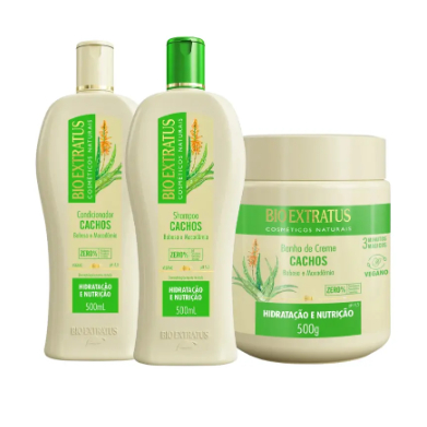 Bio Extratus Kit Cachos (Shampoo, Condicionador e Banho de Creme 500kg)