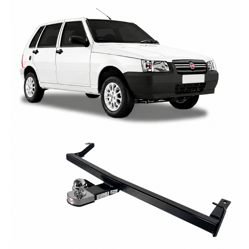 Engate Reboque Fiat Uno 2004 A 2015 Reforcel 500kg Protetor cromado carros