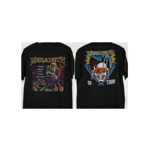 Music.Soul Camiseta Unissex Megadeth Peace Sells Tour 1987 Estampa Vintage Confortável Autêntica Estilosa Casual