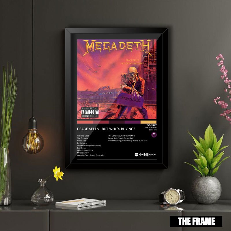 Quadro Decorativo A4/A3 Spotify Album Peace Sells...But Who's Buying? Megadeth