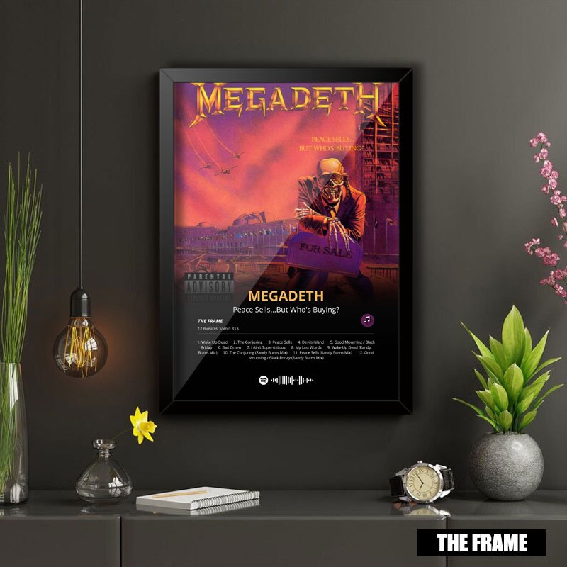 Quadro Decorativo A4/A3 Spotify Album Peace Sells... but Who's Buying? Megadeth