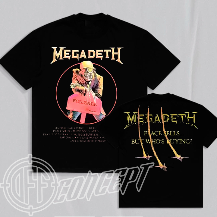 Camiseta Basica e OVERSIZED Megadeth Peace Sells This Was Our Life World Tour Unissex