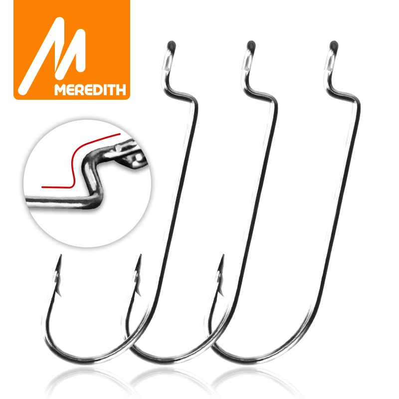 MEREDITH 50 Peças Ganchos De Pesca Afiados De Aço De Alto Carbono 1/0-5 Para Truta Robalo (Entrega Rápida) # 1 Best Sell