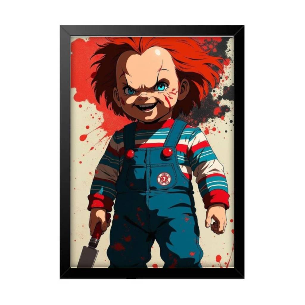 Quadro Decorativo Chucky Poster Boneco Assassino Filme Quarto Sala Escritório