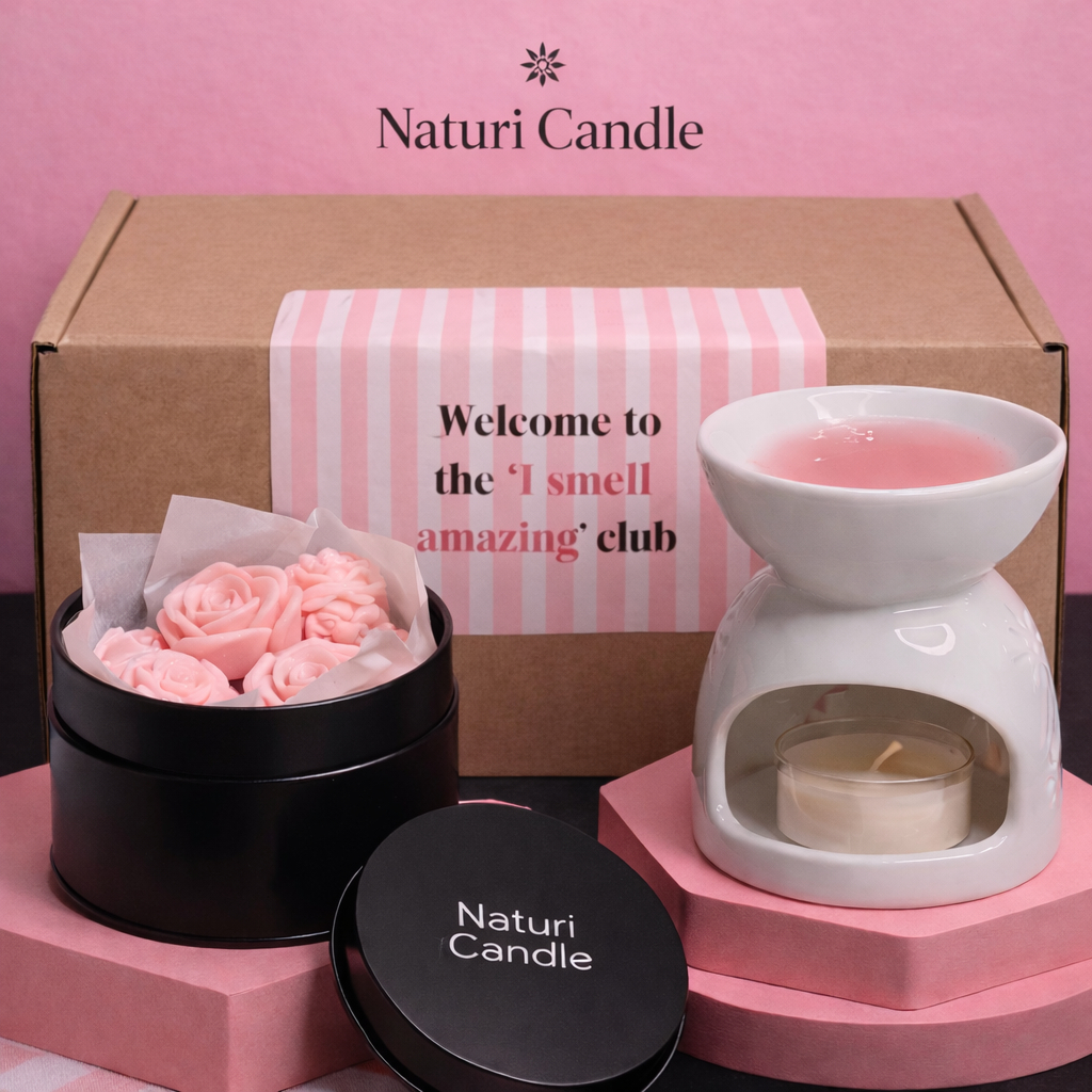 Kit Aromático Naturi Candle – Wax Melts + Rechaud Decorativo | Presente Perfumado