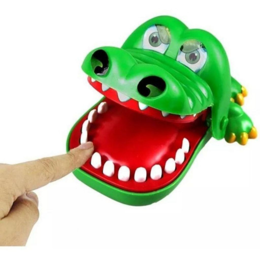 Brinquedo Infantil Crocodilo ou Tubarão Morde Dedo - Jogo Divertido Família Amigos