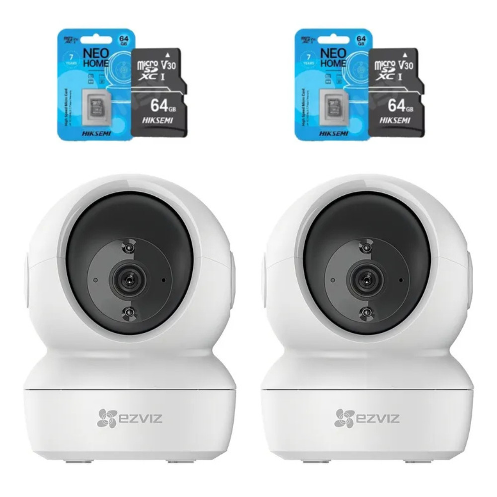 KIT 2 Câmera segurança WiFi Ezviz C6N FHD 2MP+ 2 Cartão 64gb