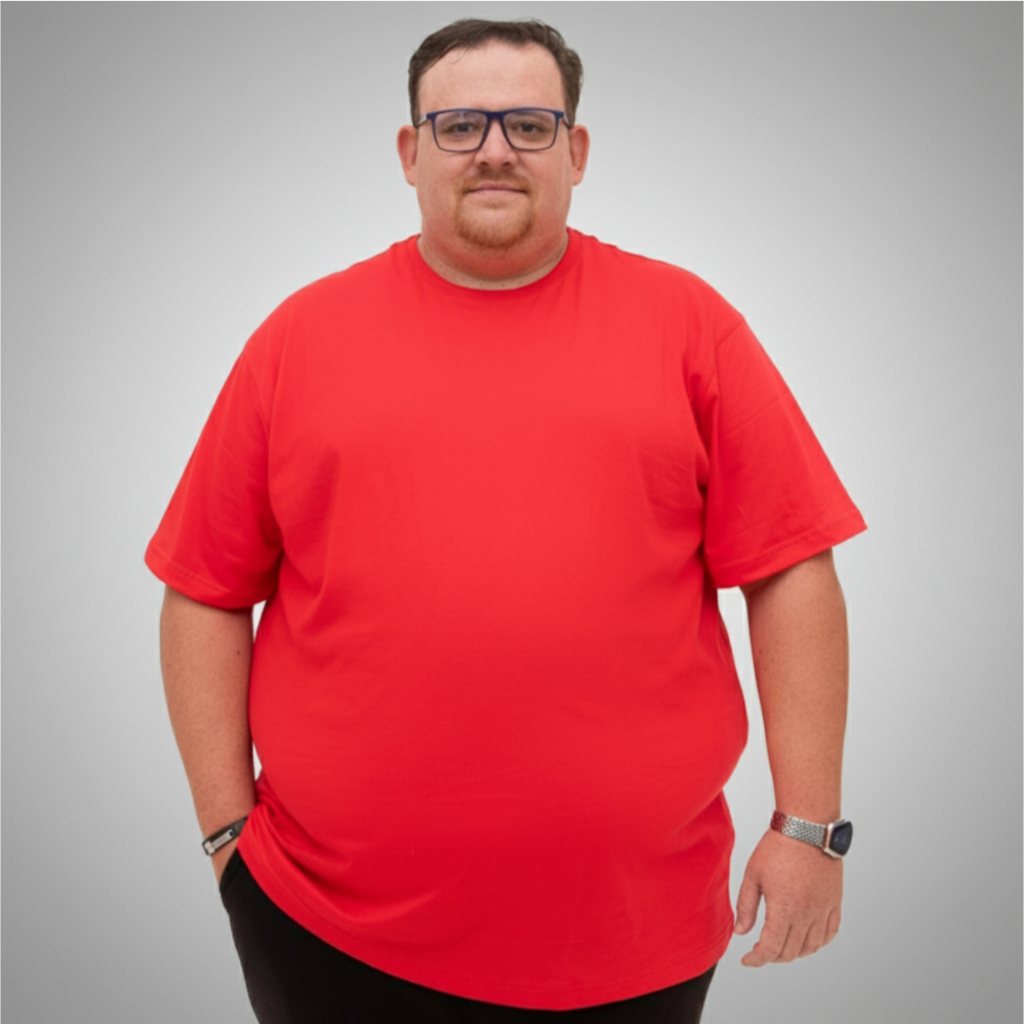 Camiseta Plus Size 100% Algodão Masculina Básica Lisa Extra Grandes Estilo Simples Premium Versátil