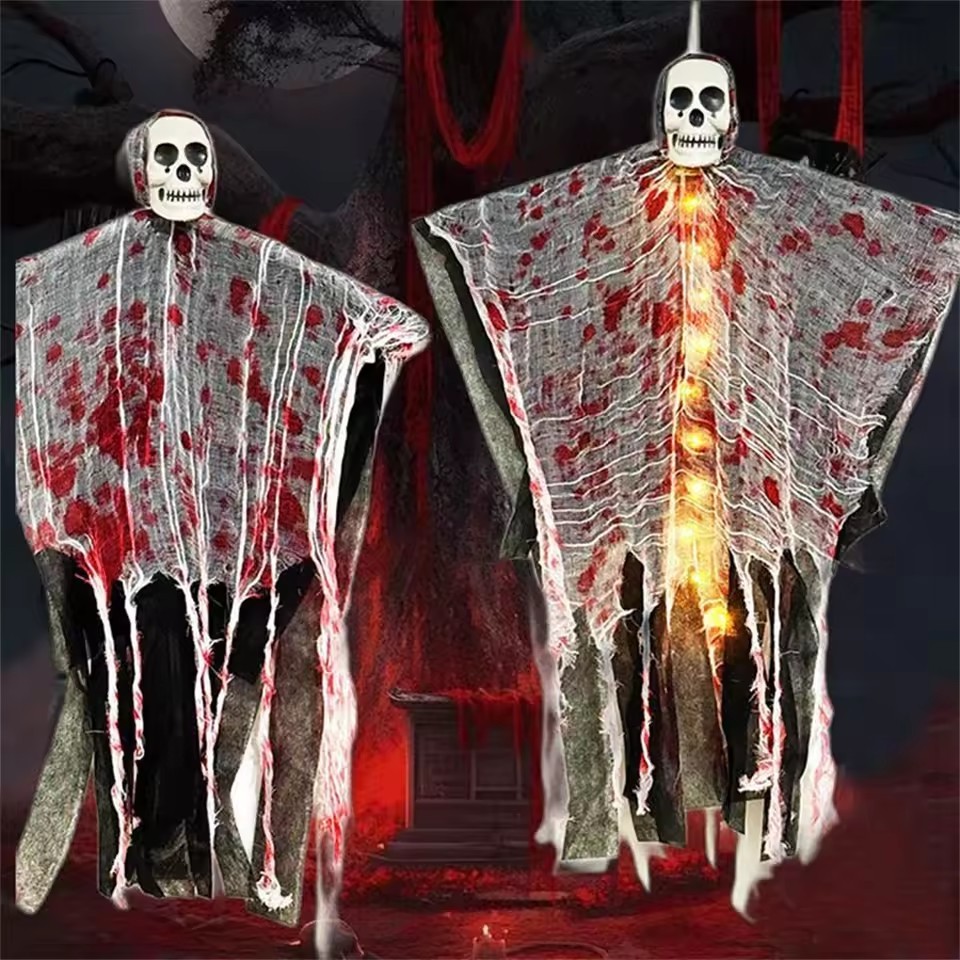 2-1Pc Decoração De Halloween Esqueleto Fantasmas Pendurado Decorações Para Ao Ar Livre Indoor Festa Bar Adereços Assusta