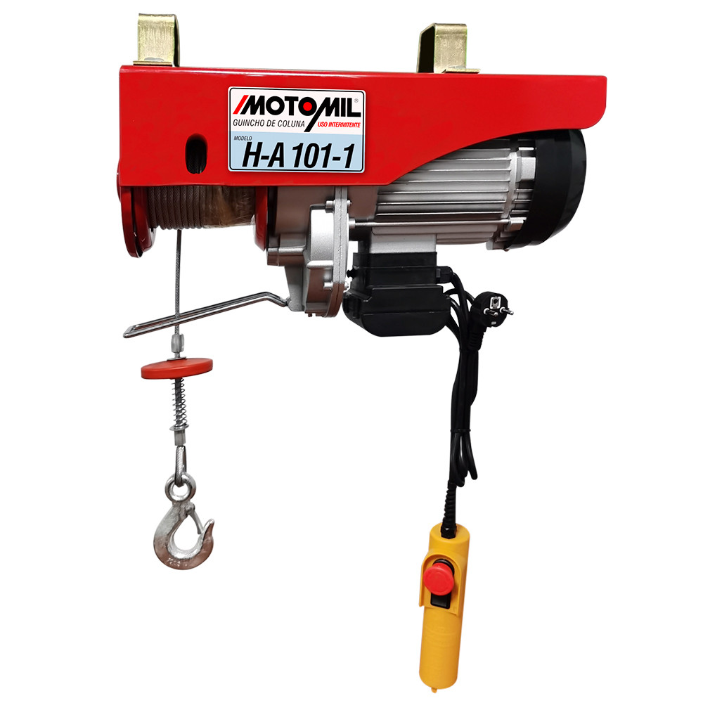 Guincho Talha Elétrica Capacidade 100/200KG Elevação 6/12 Metros Monofásico Motomil H-A 101-1 (220V)