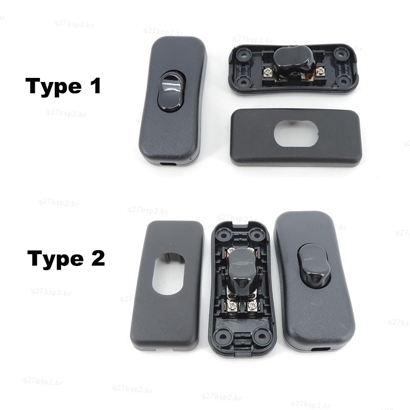 Interruptor De Botão Preto 2A 303 110V 250V 2Gang Rocker Switch ON OFF Para Mesa LED Light Fiação Elétrica BR27B2