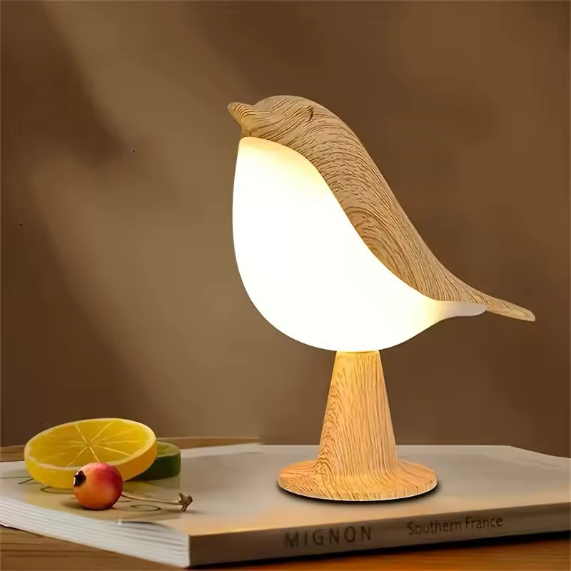 Abajur pássaro cogumelo interruptor de toque bonito cogumelo lâmpada mesa cabeceira para quarto de crianças dormir noite