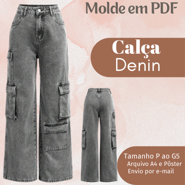 MOLDE EM PDF CALÇA RETA DENIN