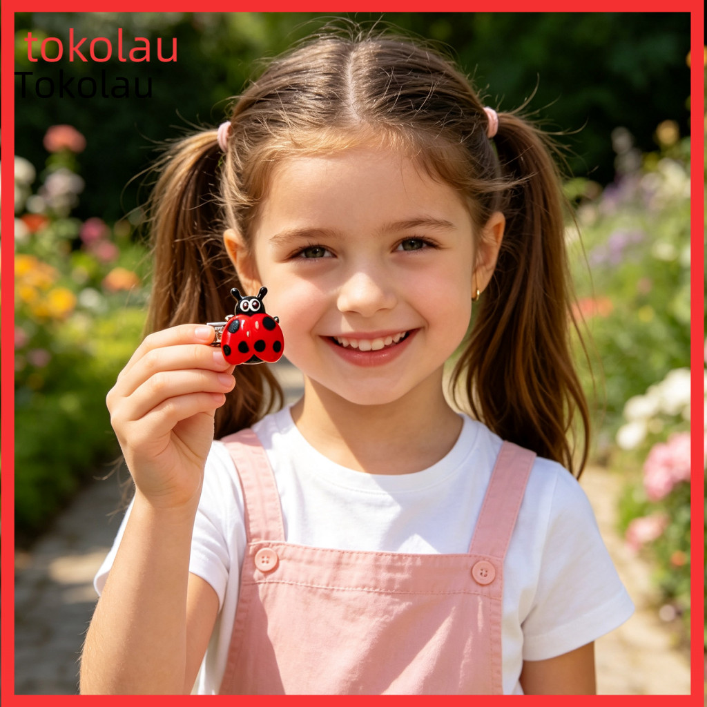 Floral Pastoral Style Hair Pins Small Ladybug Bee Accessories 10pcs Cute Cartoon Clips for Girls – Dragonfly Non-slip