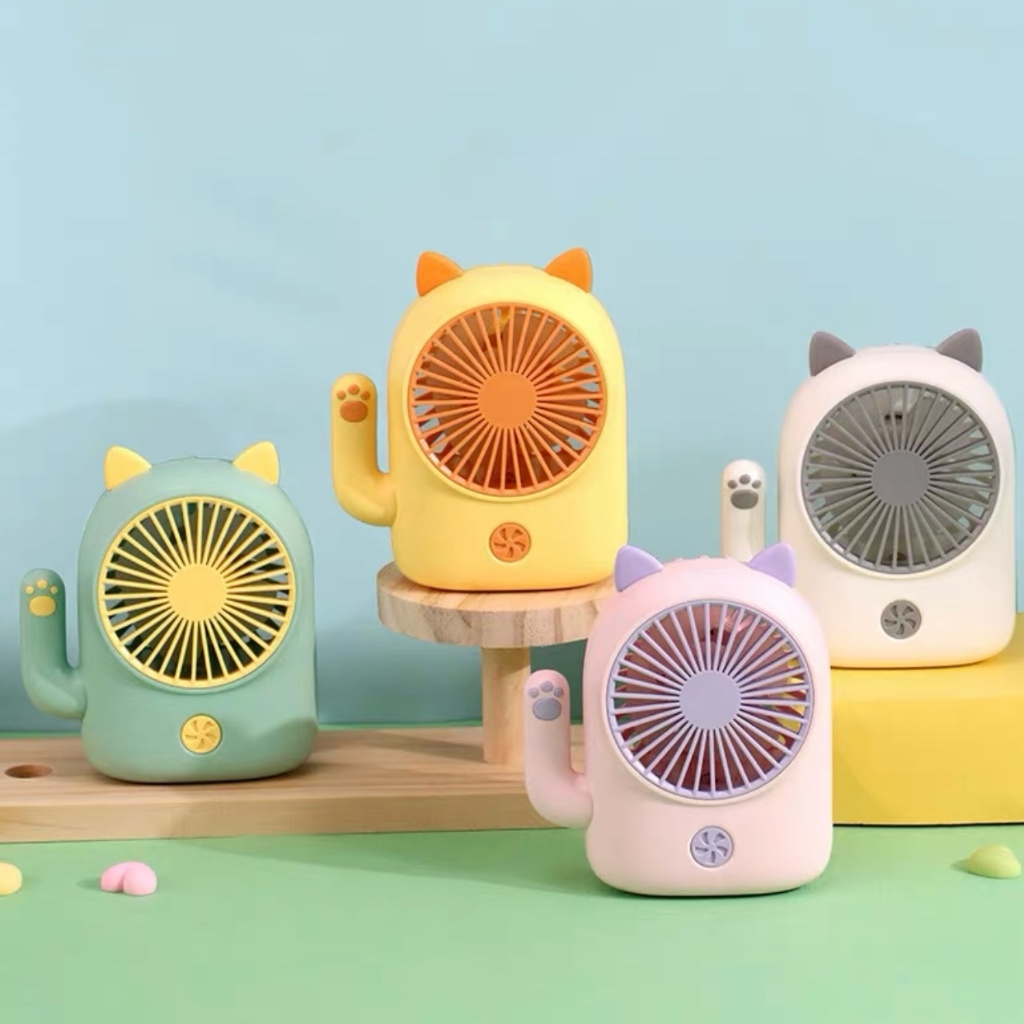 Novo ventilador pequeno de mesa dos desenhos animados verão portátil ao ar livre Mini ventilador portátil
