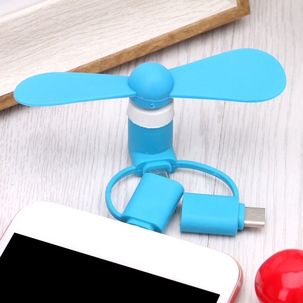 【 VIP 】 3-in-1 Ventilador De Verão Portátil Mini USB Para iPhone Telefone Android Tipo C