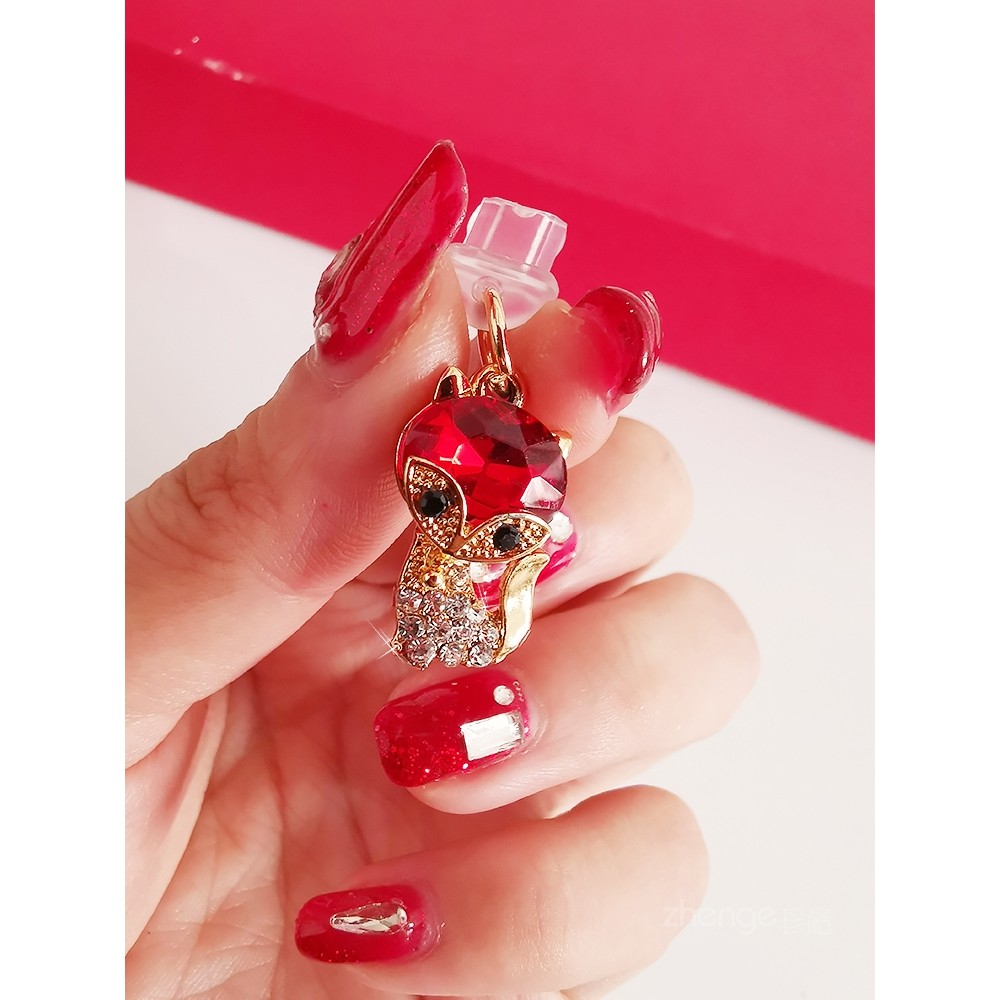 Plugue anti-poeira forte diamante para celular adequado para Interface Apple Android tipo-c forte strass pingente de tel