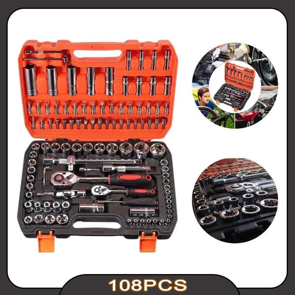 Jogo 108pcs De Soquete 1/2 Simila Chave Catraca Gedore Aço Crv Profissional Alta Qualidade