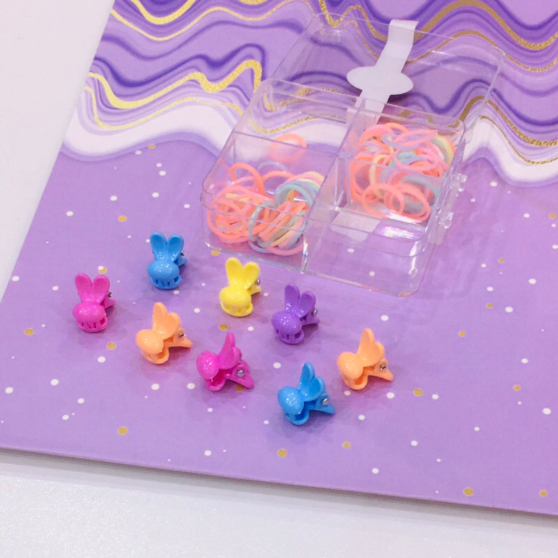 kit conjunto 108 pçs mini piranha e xuxinha de cabelo/estilo aleatório