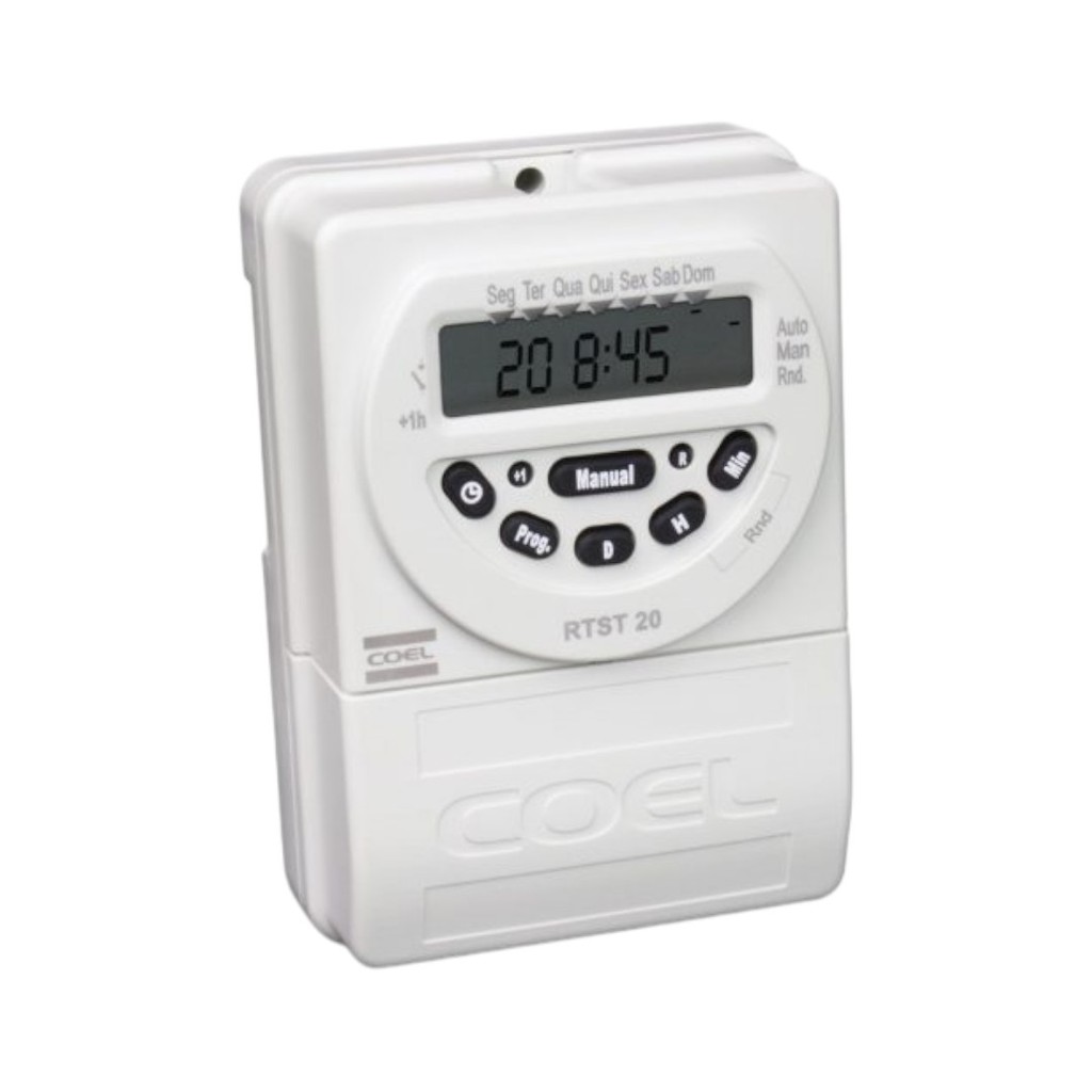 TIMER TEMPORIZADOR ELÉTRICO DIGITAL 24H 220V RTST-20 COEL