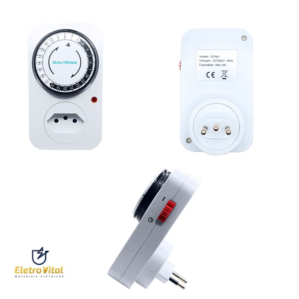 Timer Analogico Tomada Bivolt 24h Programavel 10A