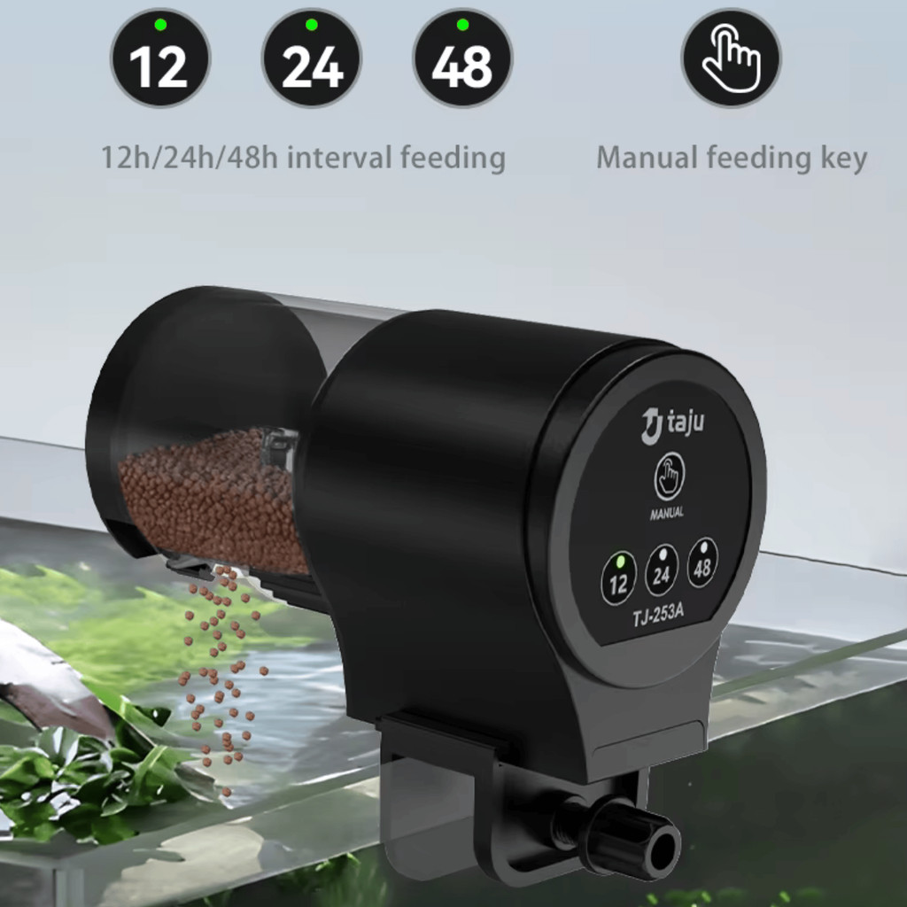 Alimentador Automático Aquário Terrário Timer 12h 24h 48h Dispenser de Ração