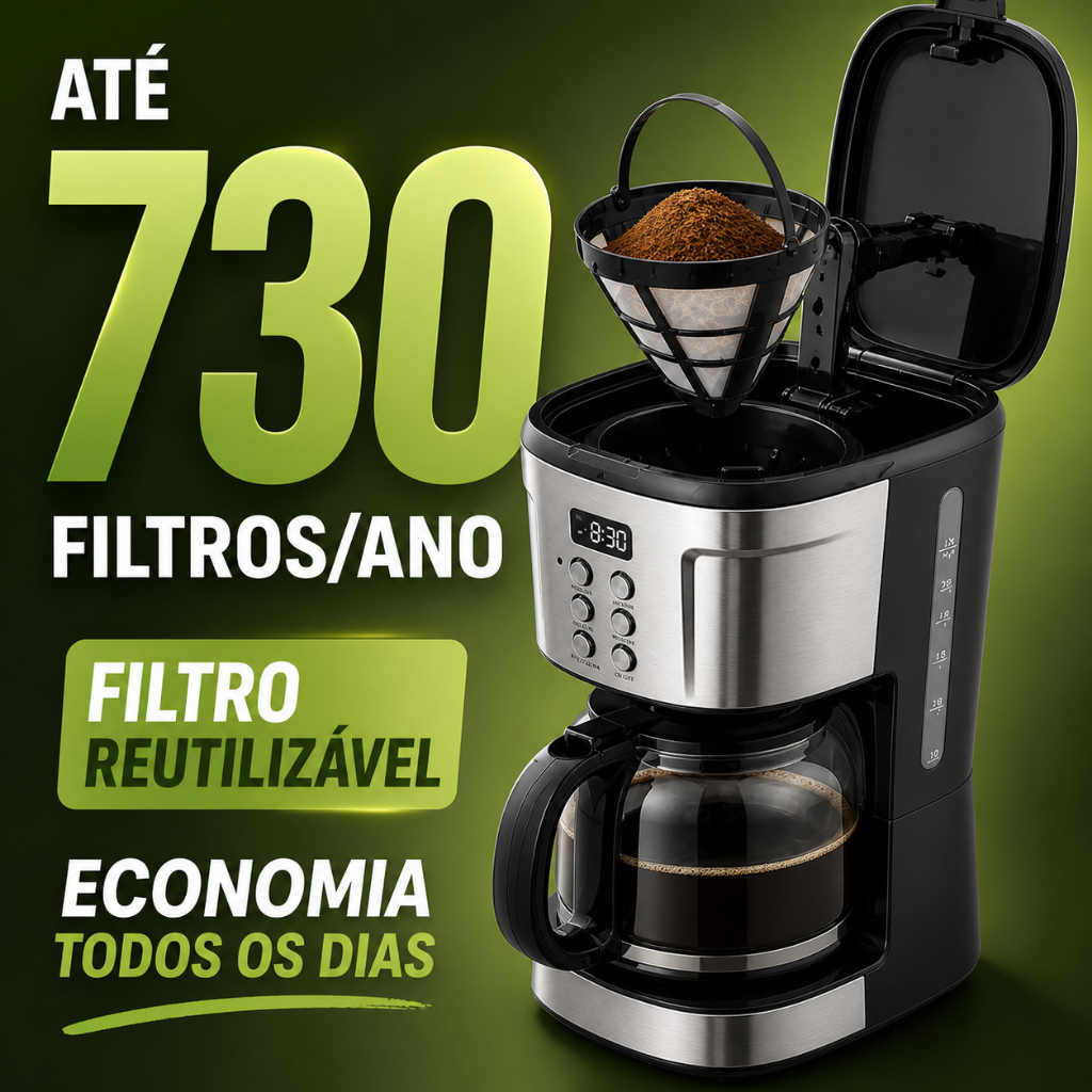 Cafeteira Elétrica Digital Electrolux ECM30 38 Xícaras Inox Programável Timer 24h Imperdivel