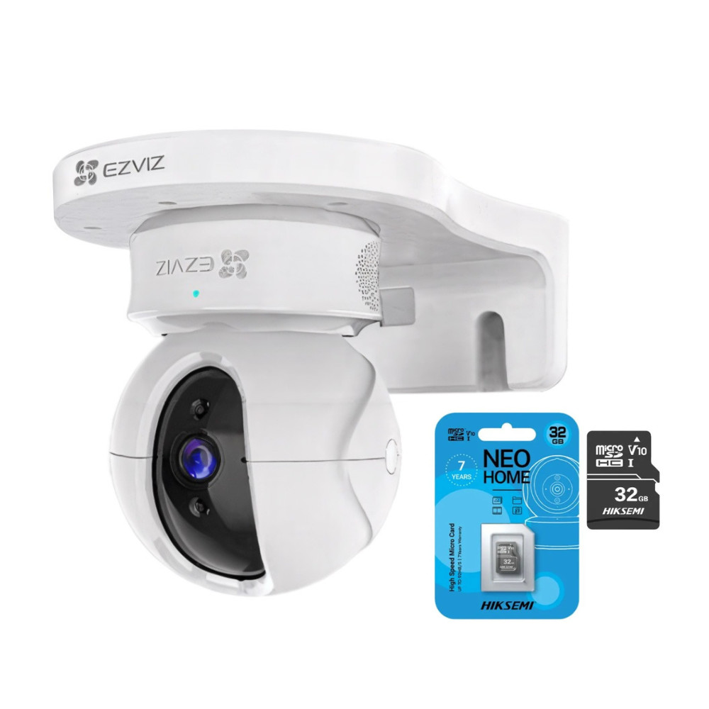 KIT Câmera Wi-Fi Ezviz C6N FHD 2MP + Suporte + Cartão 32gb