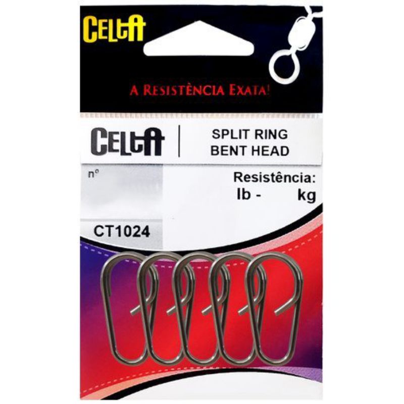 Split Ring De Pesca Bent Head Celta N°21 Resistência 62lb-28,1kg
