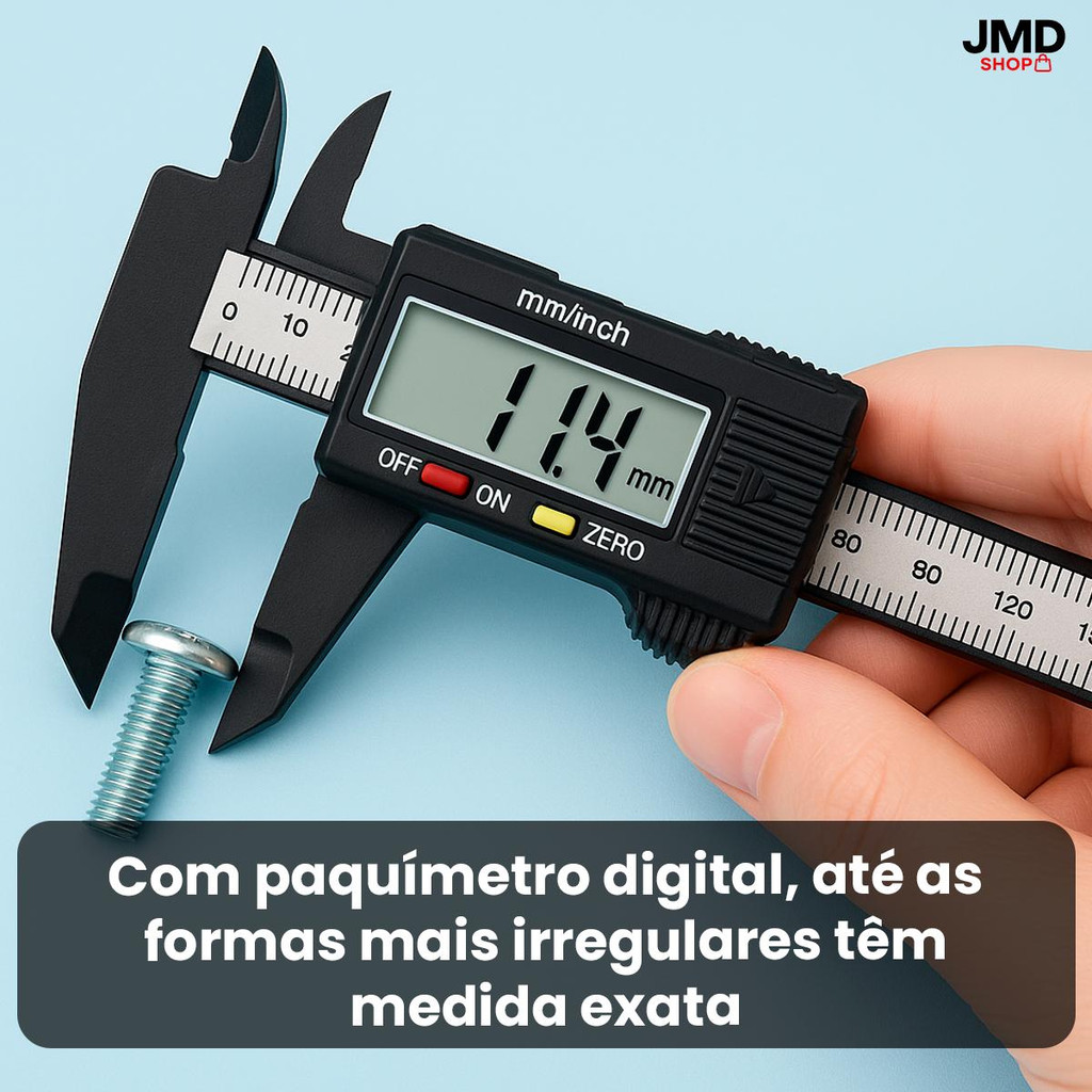 Paquímetro Digital com Função Zero e Conversão Imediata Milímetro