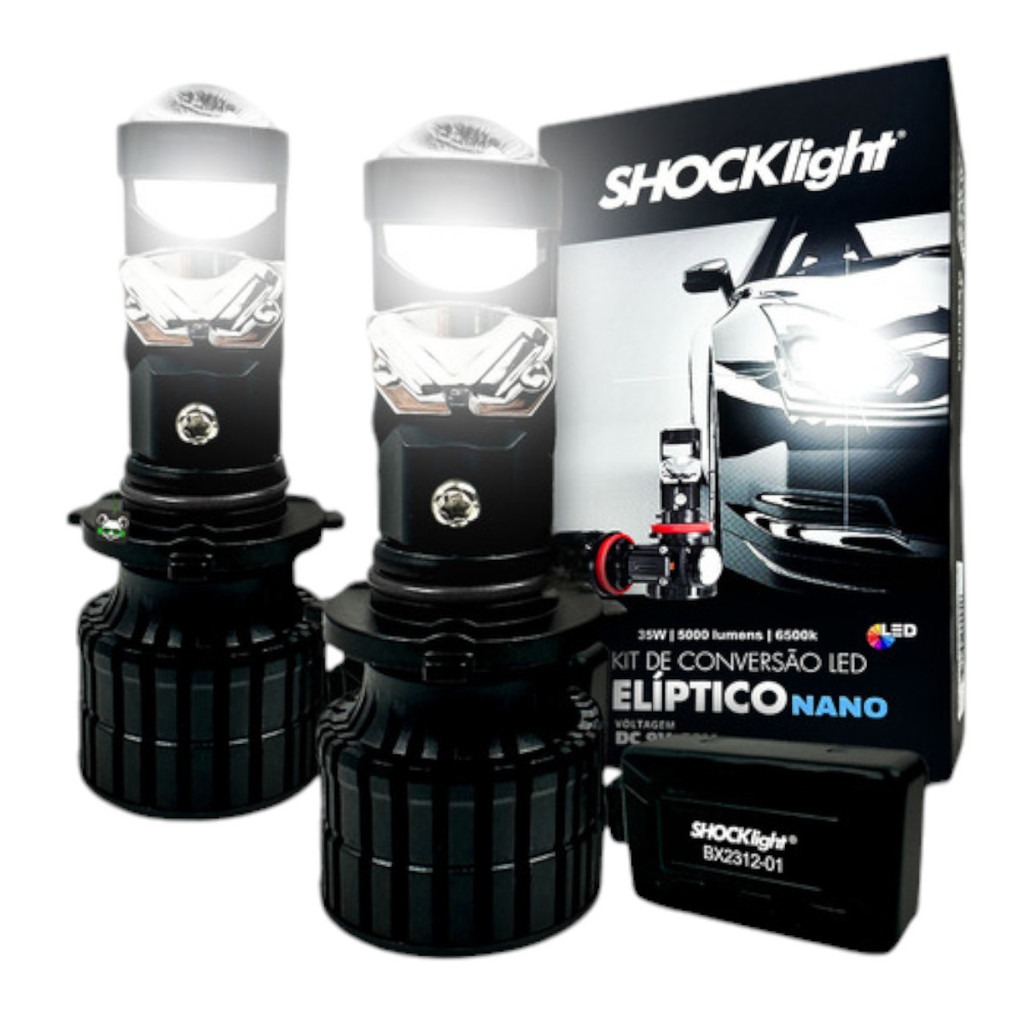 KIT CONVERSÃO LED ELIPTICO H4/H19 NANO 5000LM 12V 6500K