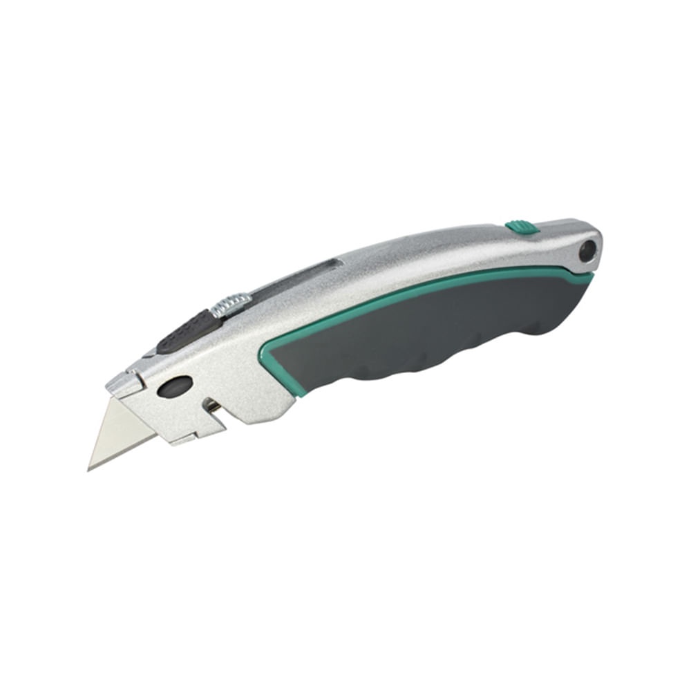 Estilete Trapezoidal Metal Emborrachado 413100 Wolfcraft com Lâmina Retrátil