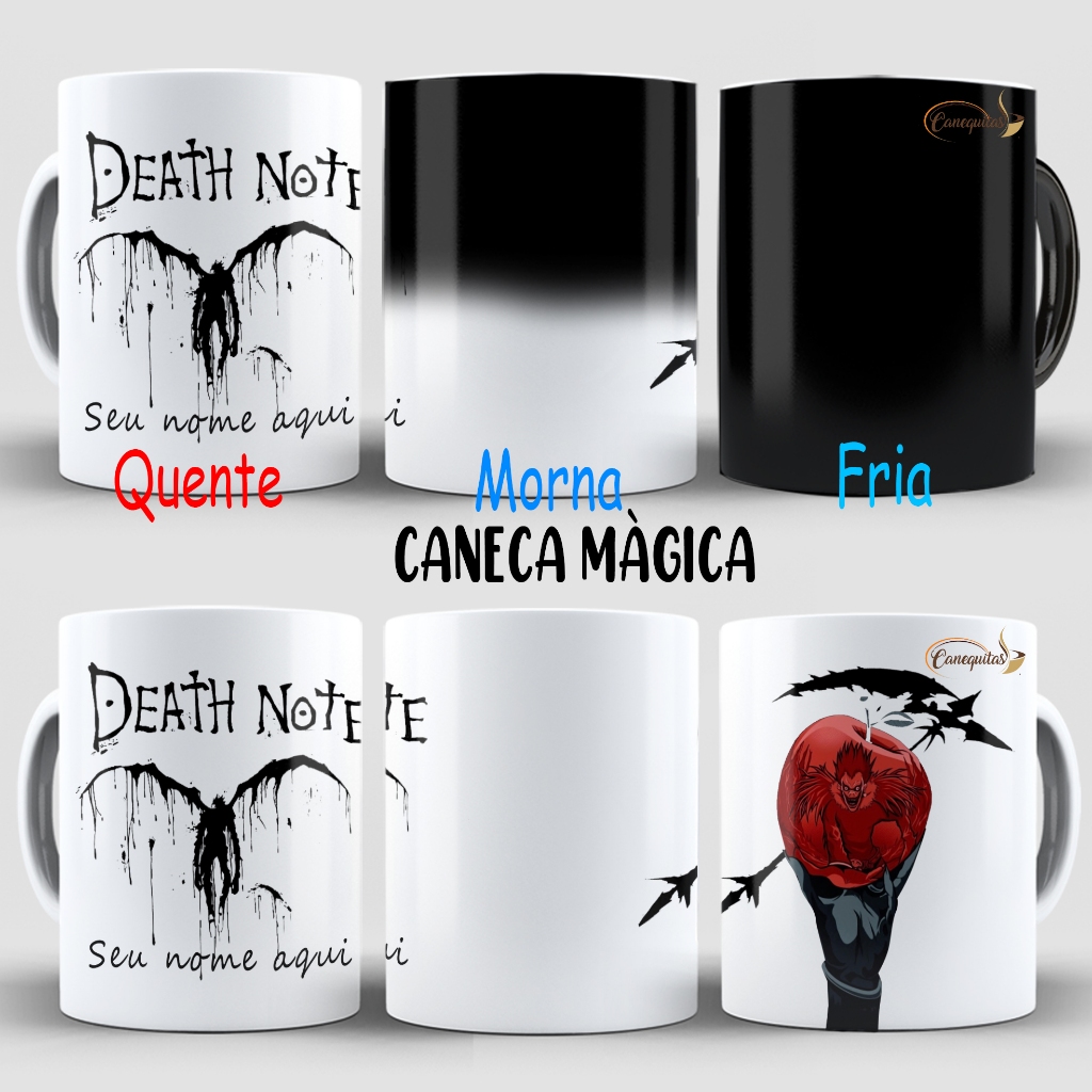 Caneca Magica Death Note Near Light Yagami Ryuk Xicara Amane Personalizada