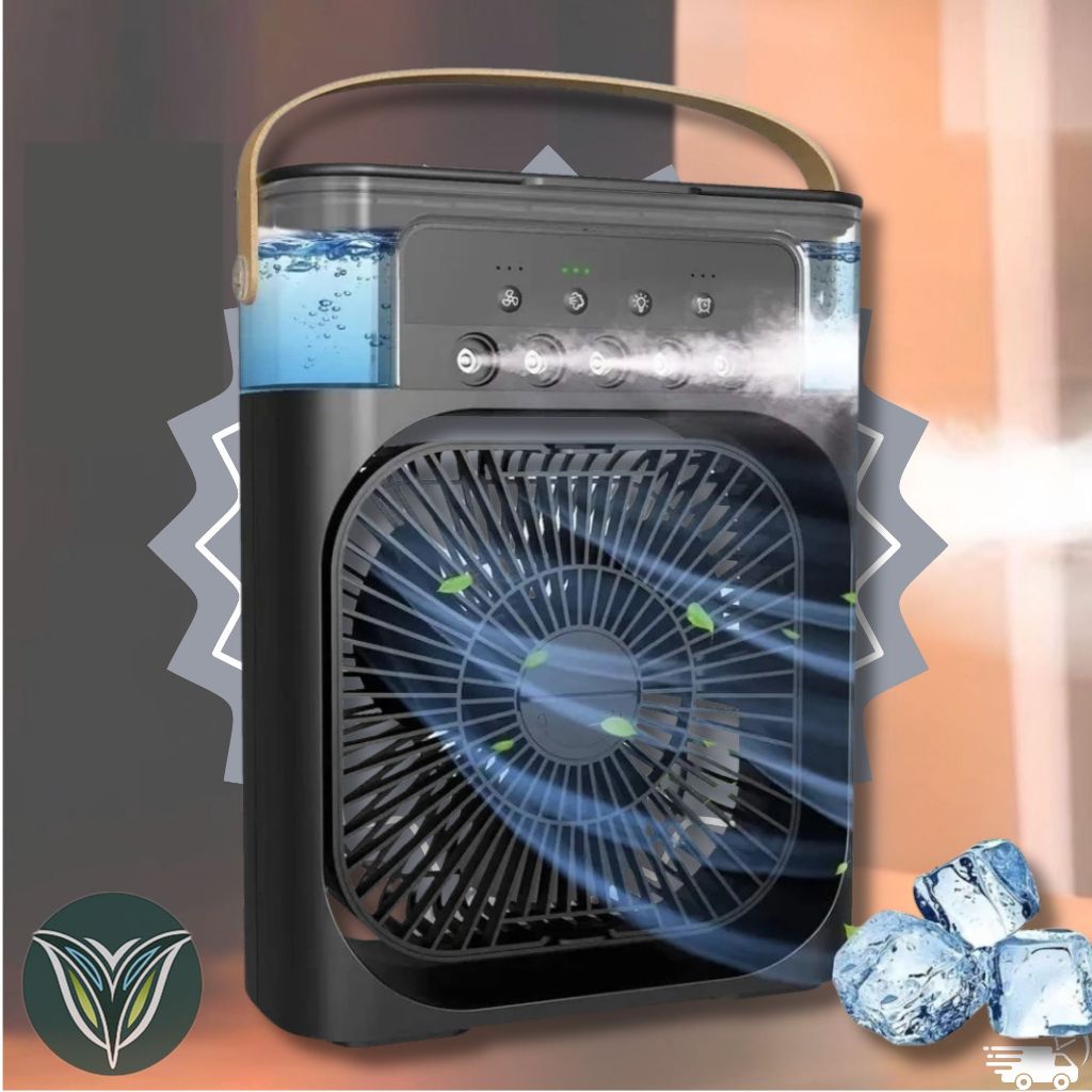 Ventilador Climatizador Umidificador Portátil Entrada USB Recarregável Branco Preto Silencioso Refrigerador Portatil