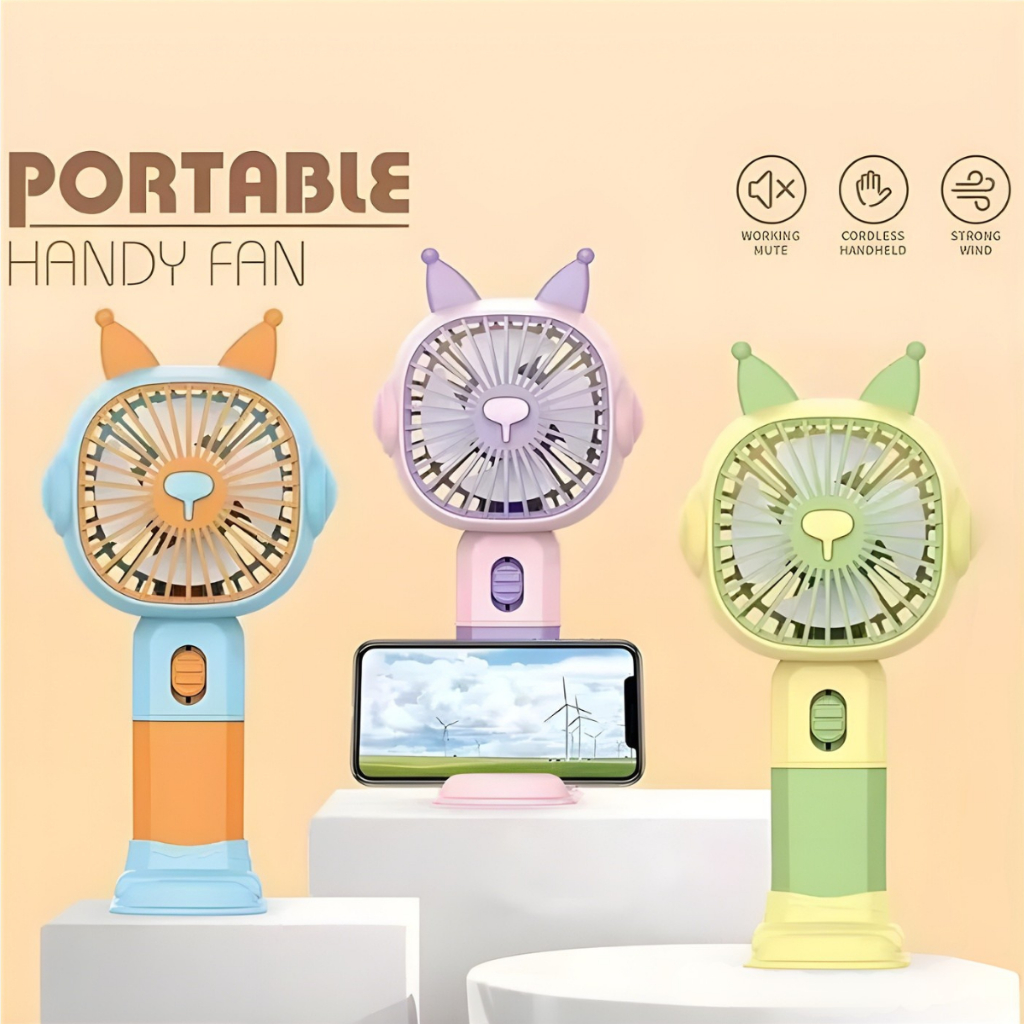 Ventilador de Gato (600024) USB Recarregável Portátil p/ Viagem e Camping