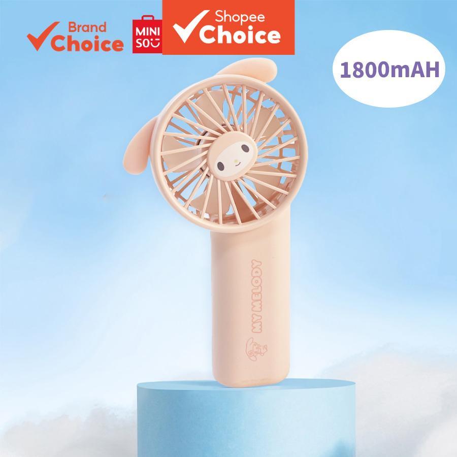 MINISO  Ventilador de mão da série Sanrio adorável com 1800mAh, ventilador de resfriamento portátil temático My Melody