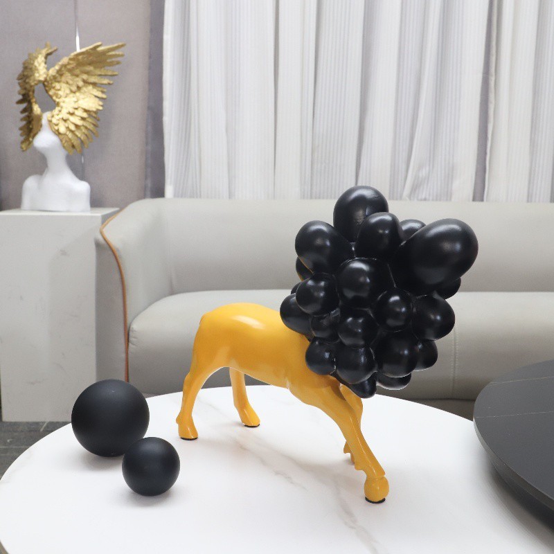 3Q96 Modern minimalist cartoon bubble dog animal sculpture, decorative piece for entryway, living room, hotel, TV cabine